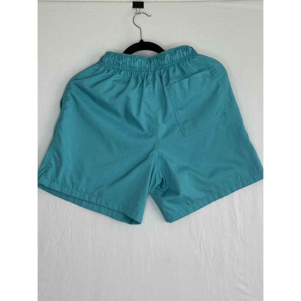 Nike Men's Swim Shorts Size S Solid Blue/Teal Logo Mesh Lined Drawstring